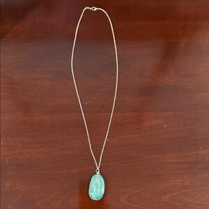 Elegant Silver and Turquoise Pendant Necklace